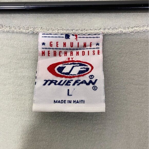 New York Yankees True Fan Baseball Jersey Large Gray & Navy Button-Up Cotton Ble - Picture 5 of 7